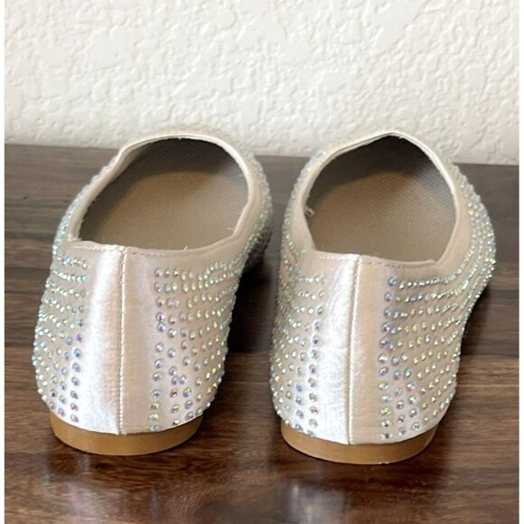 Madden Girl Tazorr Champagne Flat Rhinestone Round Toe 8 Womens NEW - Picture 4 of 6